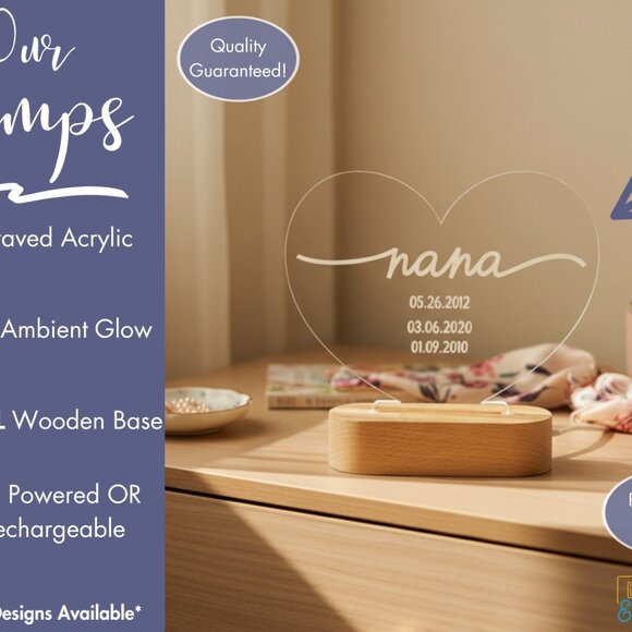 Mother’s Day Personalized Night Light | Custom Gift for Nana, Grandma & Mom - Picture 3 of 8